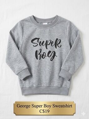PatPat Toddler Gray Heather Graphic Sweatshirt Super Boy 3-4Y EUC